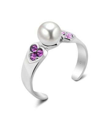 Toe Ring with Pearl and CZ CSTR-58